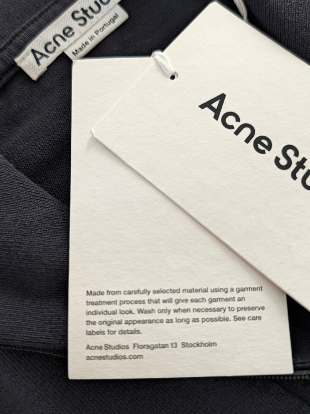 ACNE STUDIOS Half Zip Black XS Embroidered 1996 Logo Cotton Funnel Neck Pullover - Picture 12 of 14